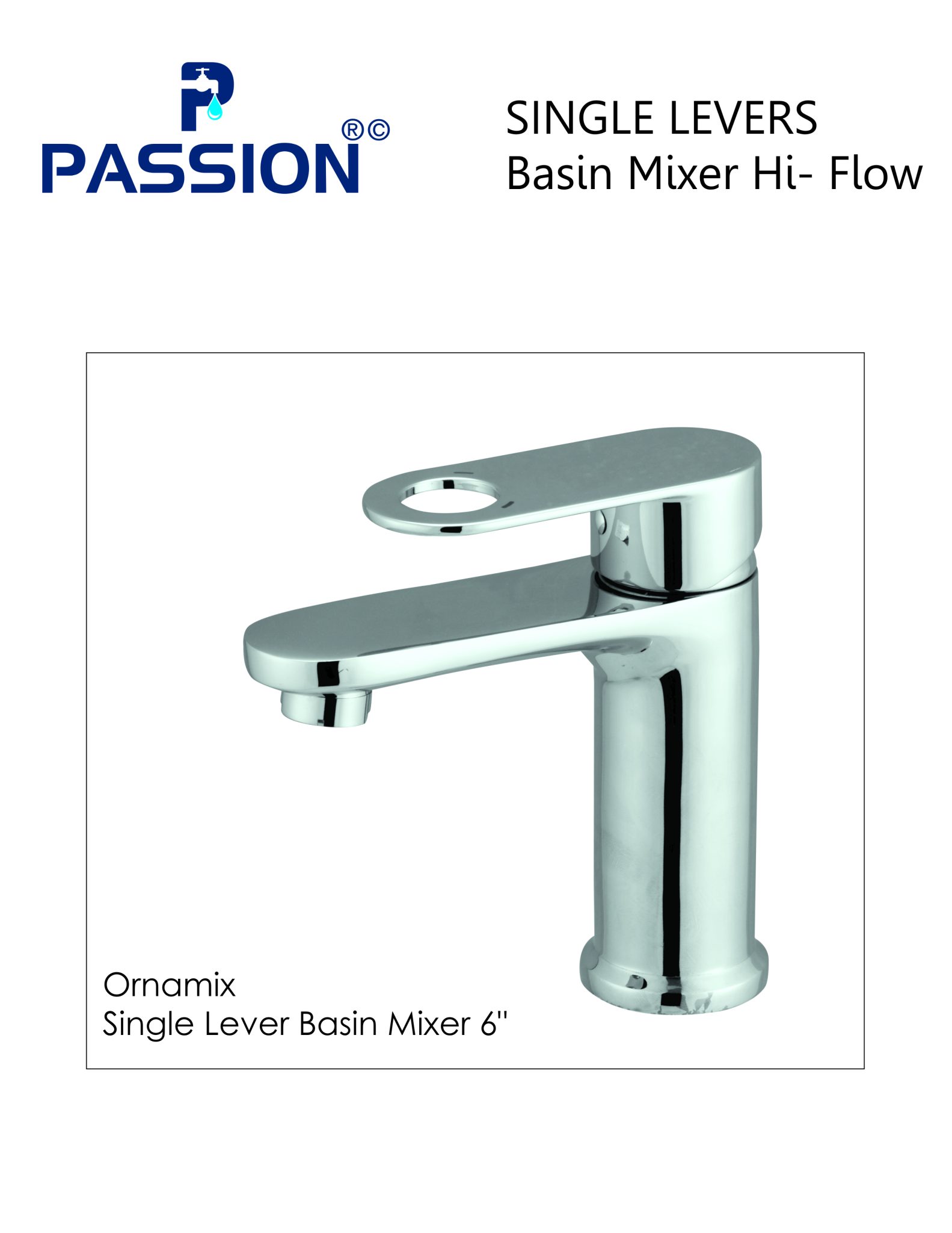 ornamox single lever basin mixer 6"