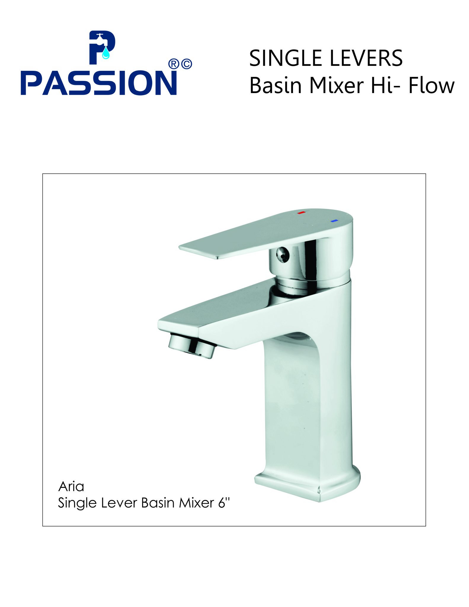 aria single lever basin mixer 12"